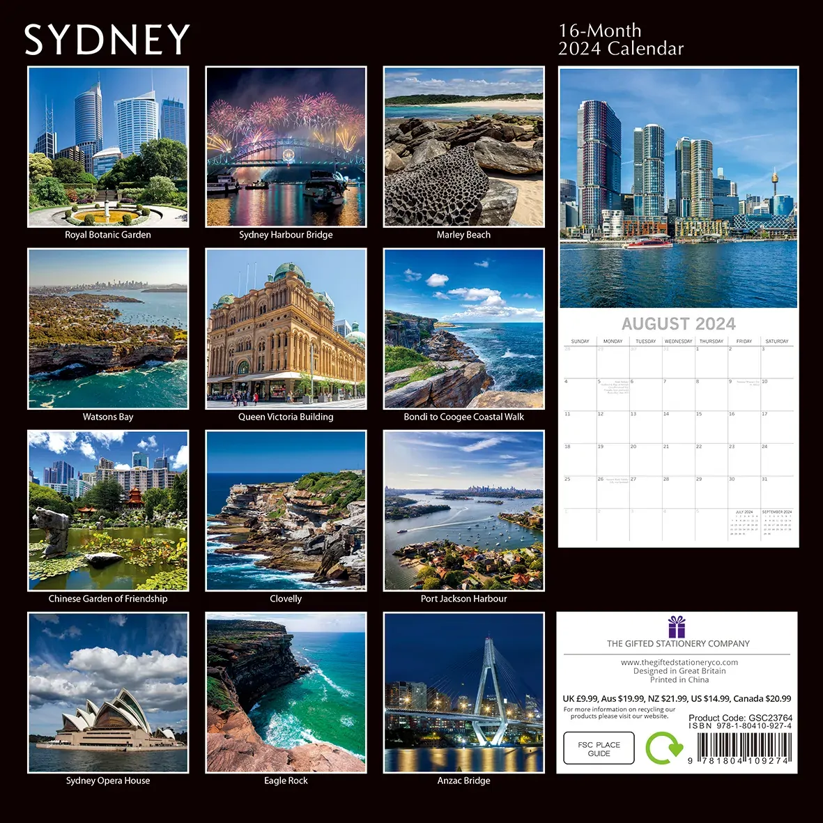 Sydney 2024 Square Wall Calendar 16Month Premium Planner Christmas New Year Gift Price