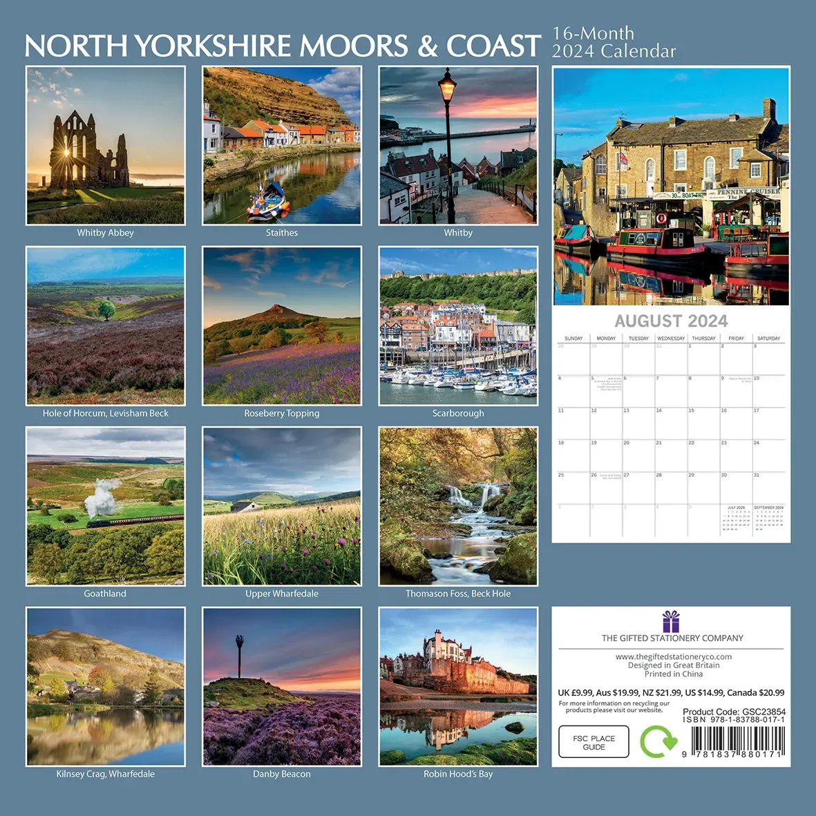 North Yorkshire - 2024 Square Wall Calendar 16 Months Planner Xmas New Year Gift Price