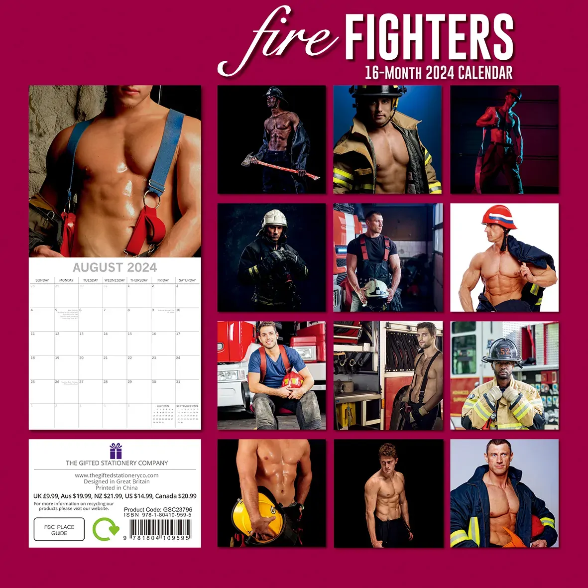 Firefighters 2024 Square Wall Calendar 16 Months Planner Christmas New Year Gift Price