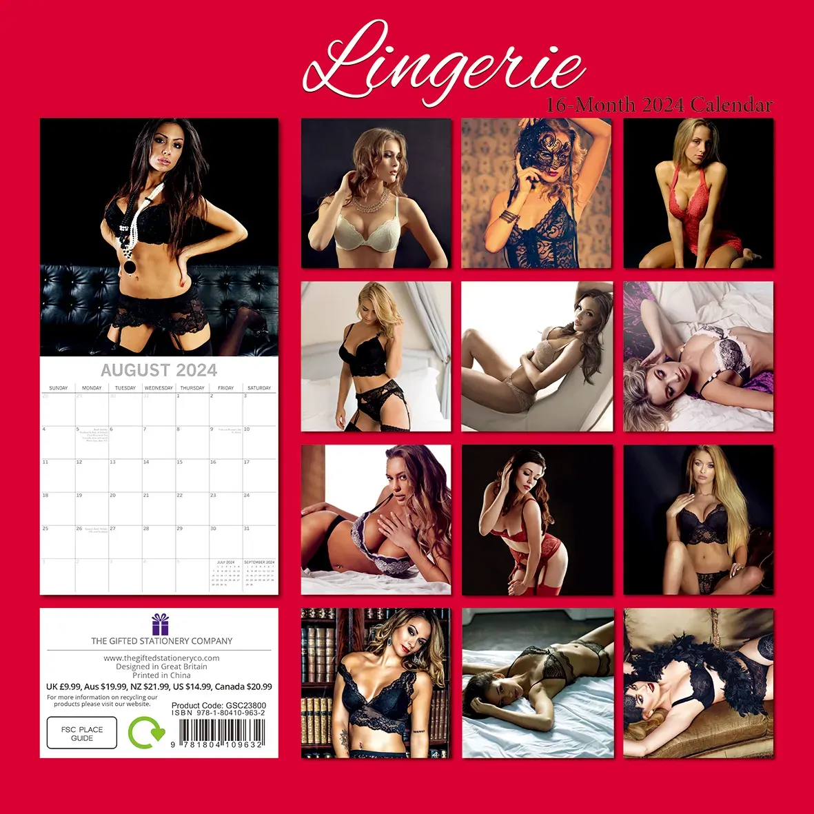 Lingerie - 2024 Square Wall Calendar 16 Month Premium Planner Xmas New Year Gift Price