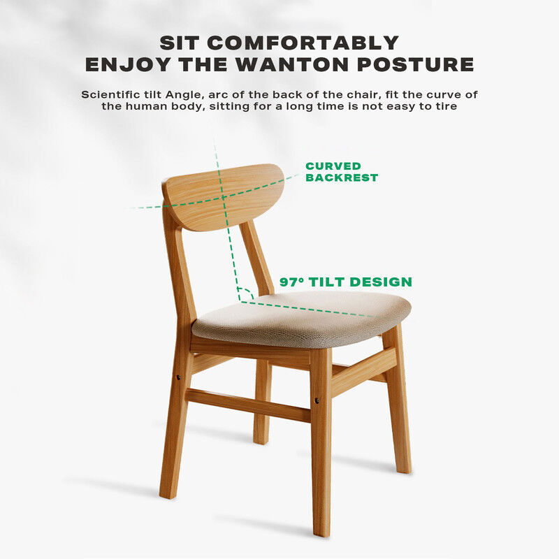 Dining Chairs Kitchen Chair Natural Wood Linen Fabric Cafe Lounge Chairs Price