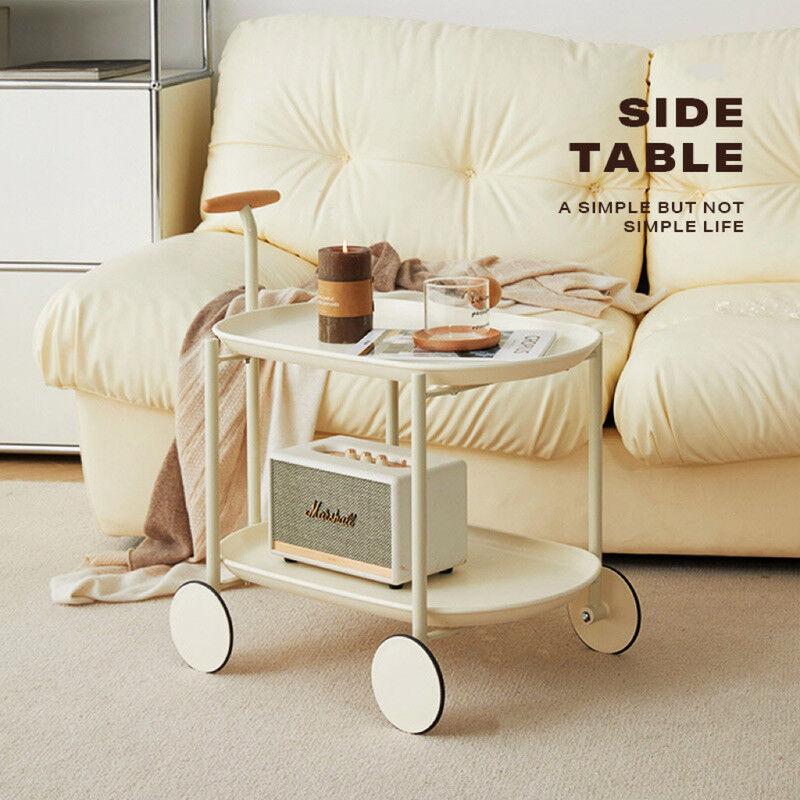 Movable Modern Trolley Small Unit Coffee Table Cart Storage Sofa Side Table with Wheels Price
