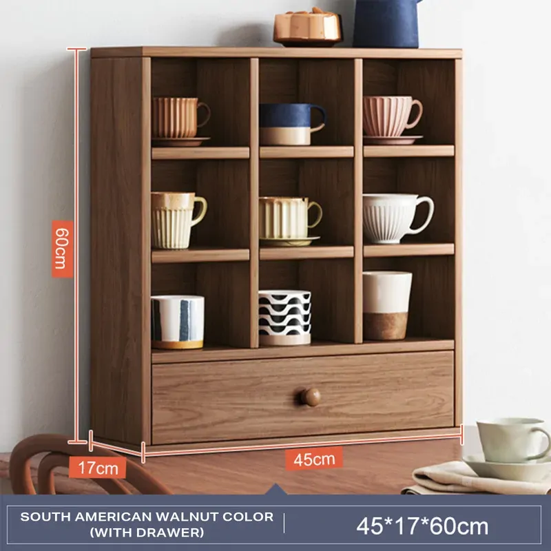 DISPLAY STAND TEA CUP SHELFING FURNITURE CUBE CABINET W/ DRAWERS Price
