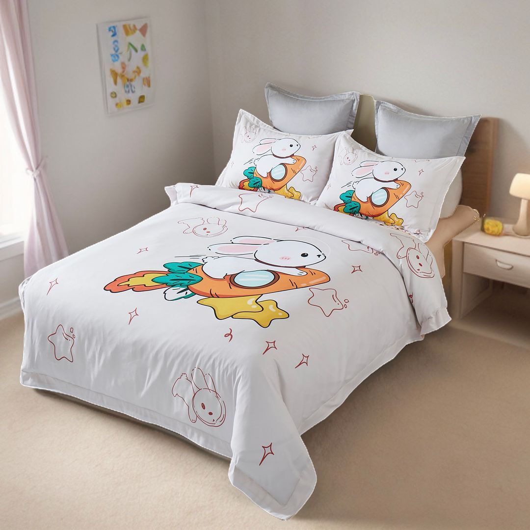 Rabbit Kids Quilt Cover Set - Double Size Price