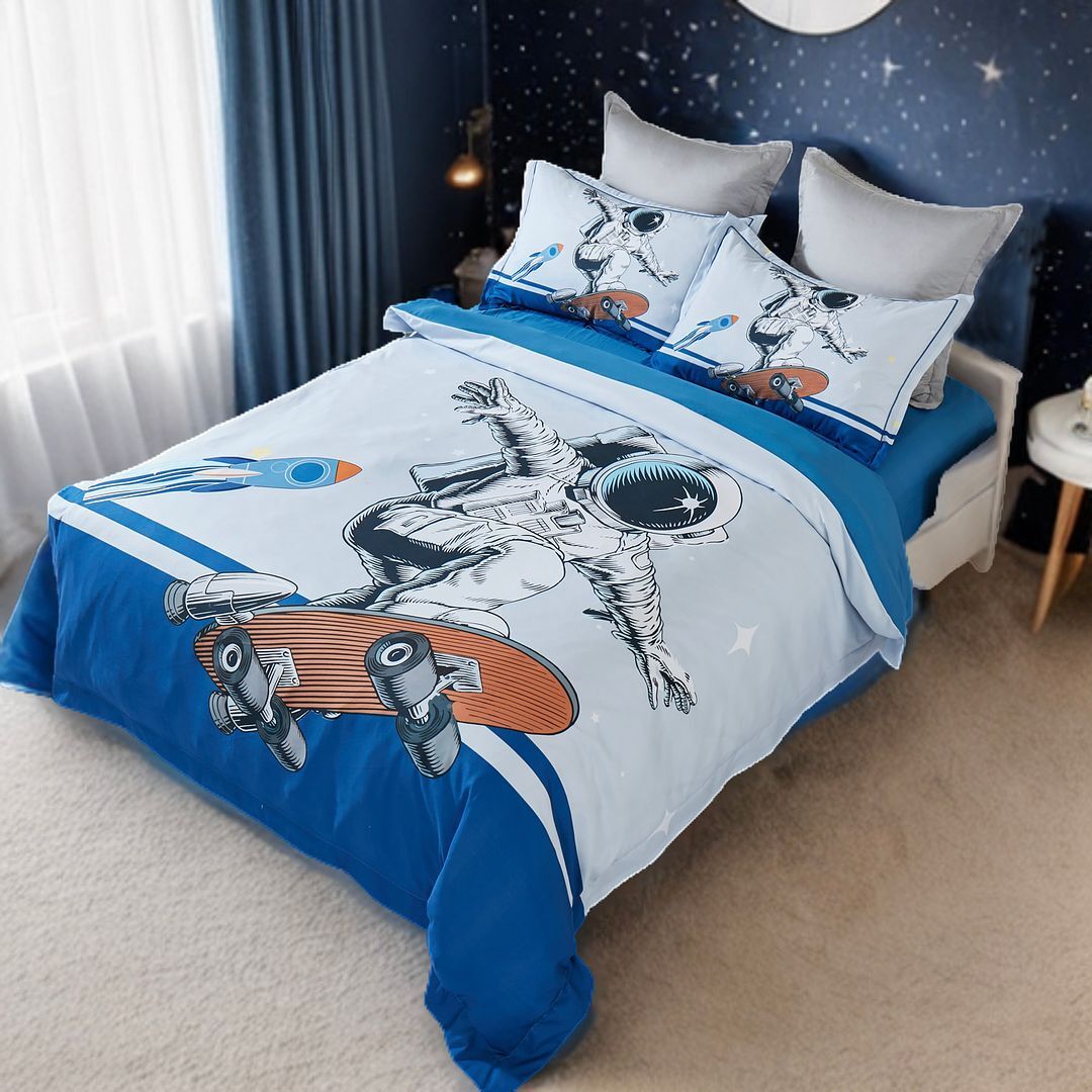 Astronaut Kids Quilt Cover Set - Single Size Price