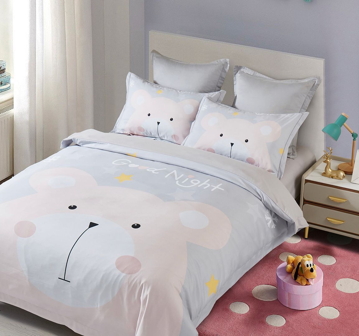 Bear Kids Quilt Cover Set - Single Size Price