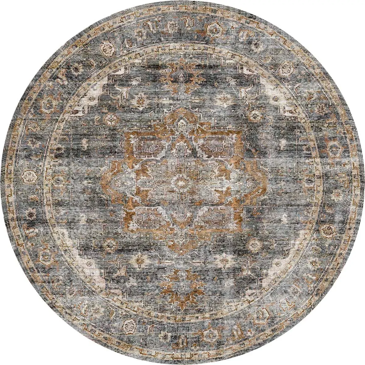 vintage-crown-cezanne-rabbit-gray-inca-gold-distressed-vintage-round-rug 180X180 Price