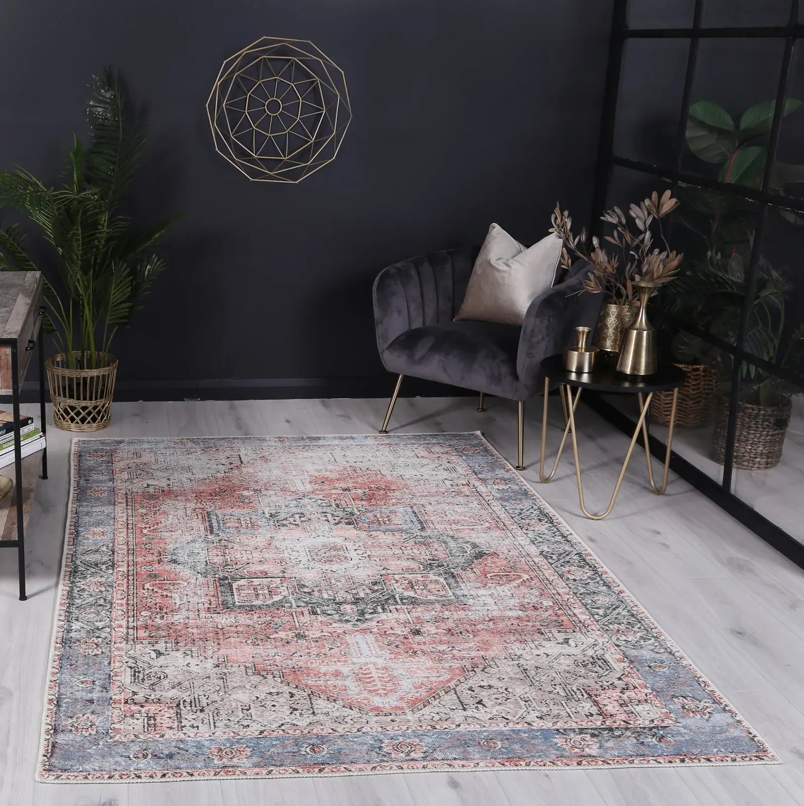 vintage-crown-cezanne-terracotta-sky-distressed-vintage-rug 80X400 Price