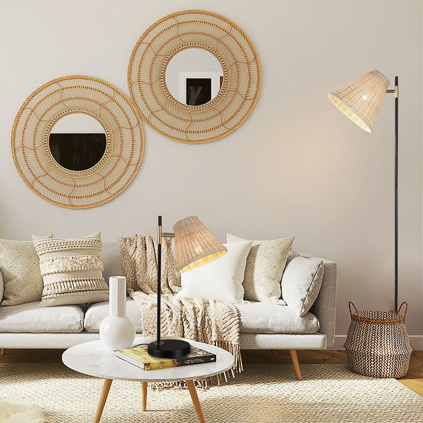 Yvette Rattan Floor Lamp Price