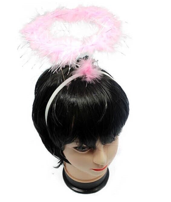 ANGEL HEADBAND Fairy Halo Hair Hoop Costume Dress Up Party - Pink Price