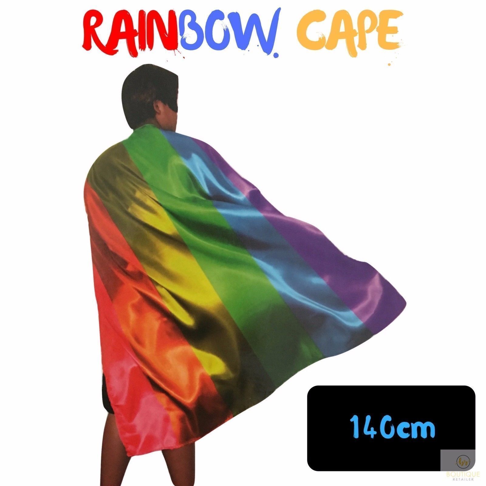 140cm DELUXE RAINBOW CAPE Party Fancy Dress Costume Adult Size Price