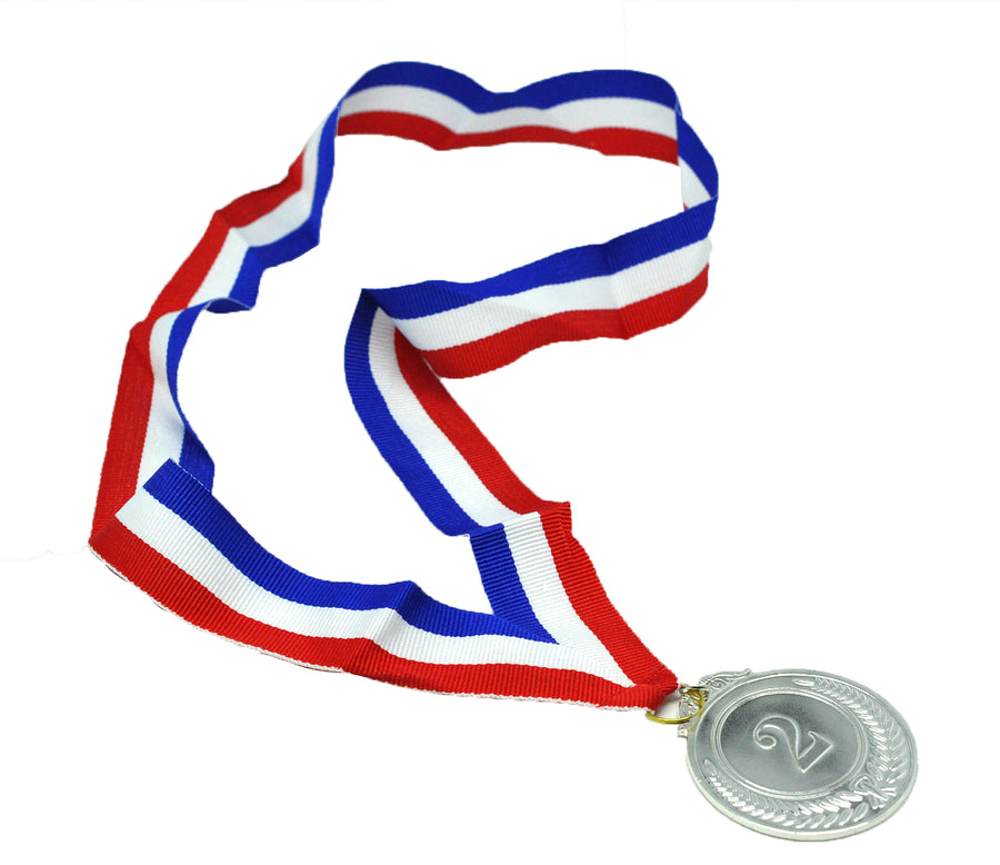 2nd METAL SILVER WINNER MEDALS Sports Day School 46cm Ribbon Olympics Price