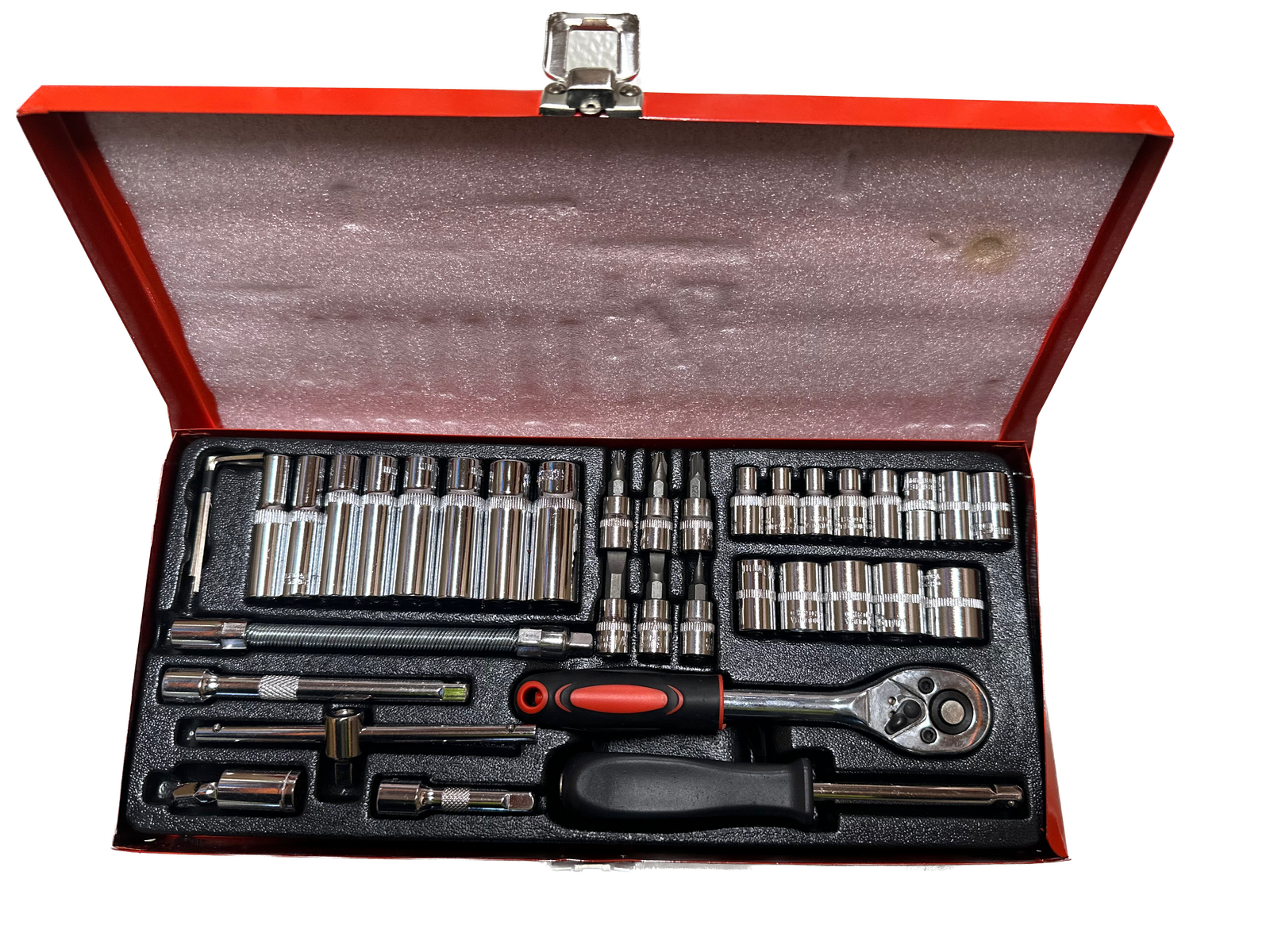 37 Piece Ratchet Socket Wrench Set Screwdriver Bits Extension Hex Chrome Vanadium Price