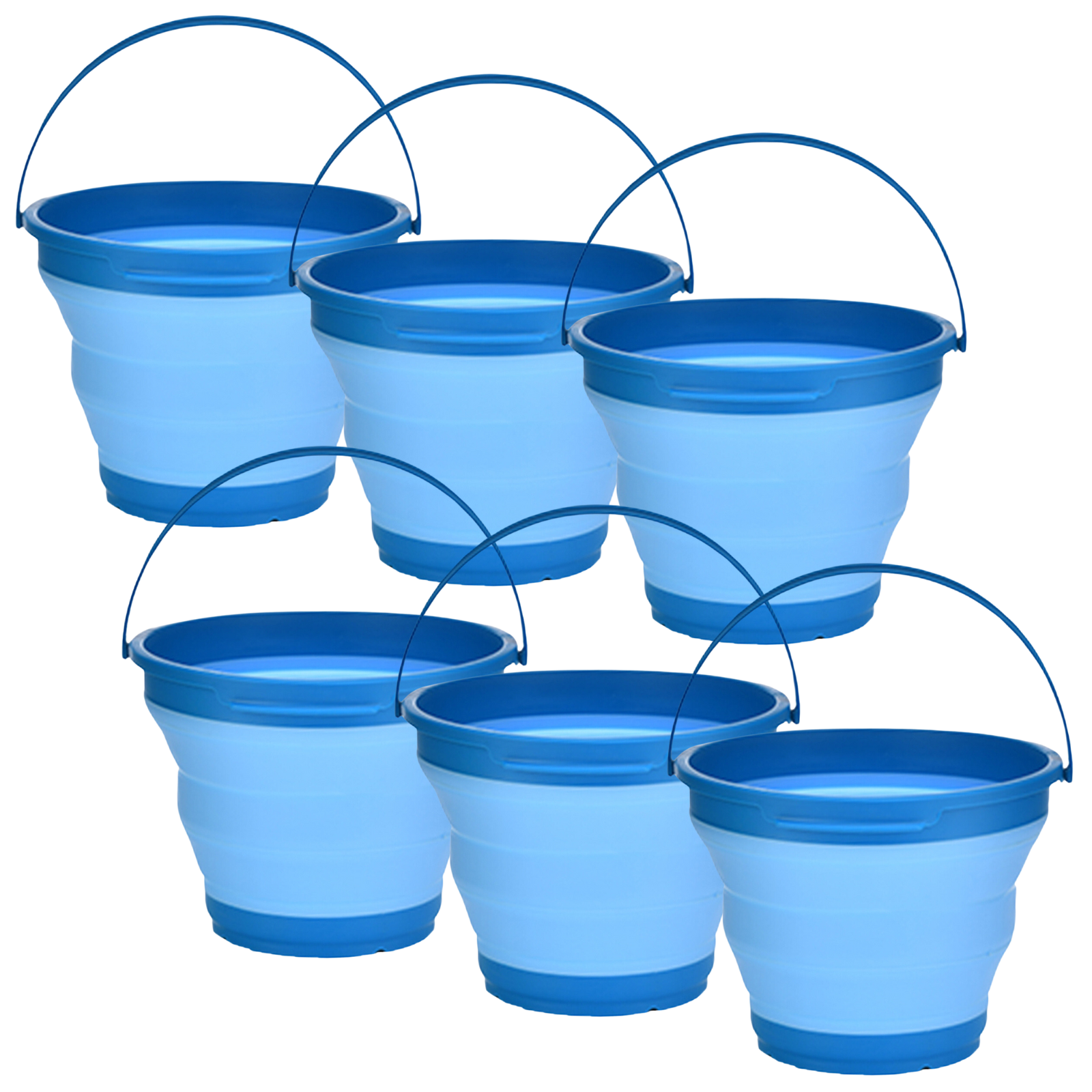 6x 7L Foldable Collapsible Silicone Bucket for Home/Hiking/Camping/Fishing -Blue Price