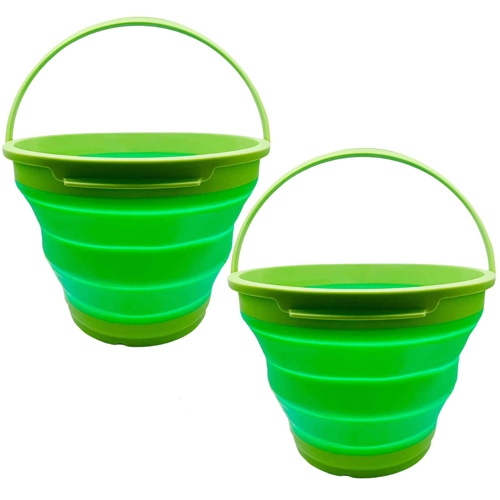 2x 7L Foldable Collapsible Silicone Bucket for Hiking/Camping/Fishing - Green Price