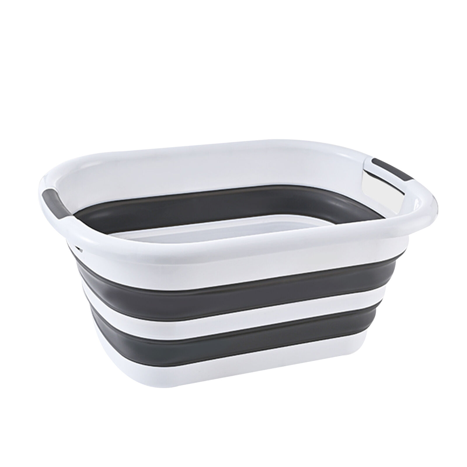 40L Collapsible Laundry Basket Washing Clothes w/Handles Bin Foldable - Grey/White Price