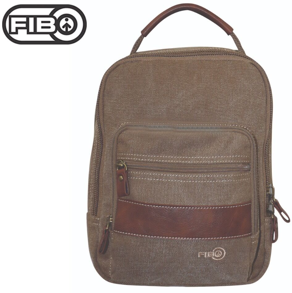 FIB Canvas Sling Bag Shoulder Strap Messenger Travel Pack w Tablet Pocket - Khaki Price
