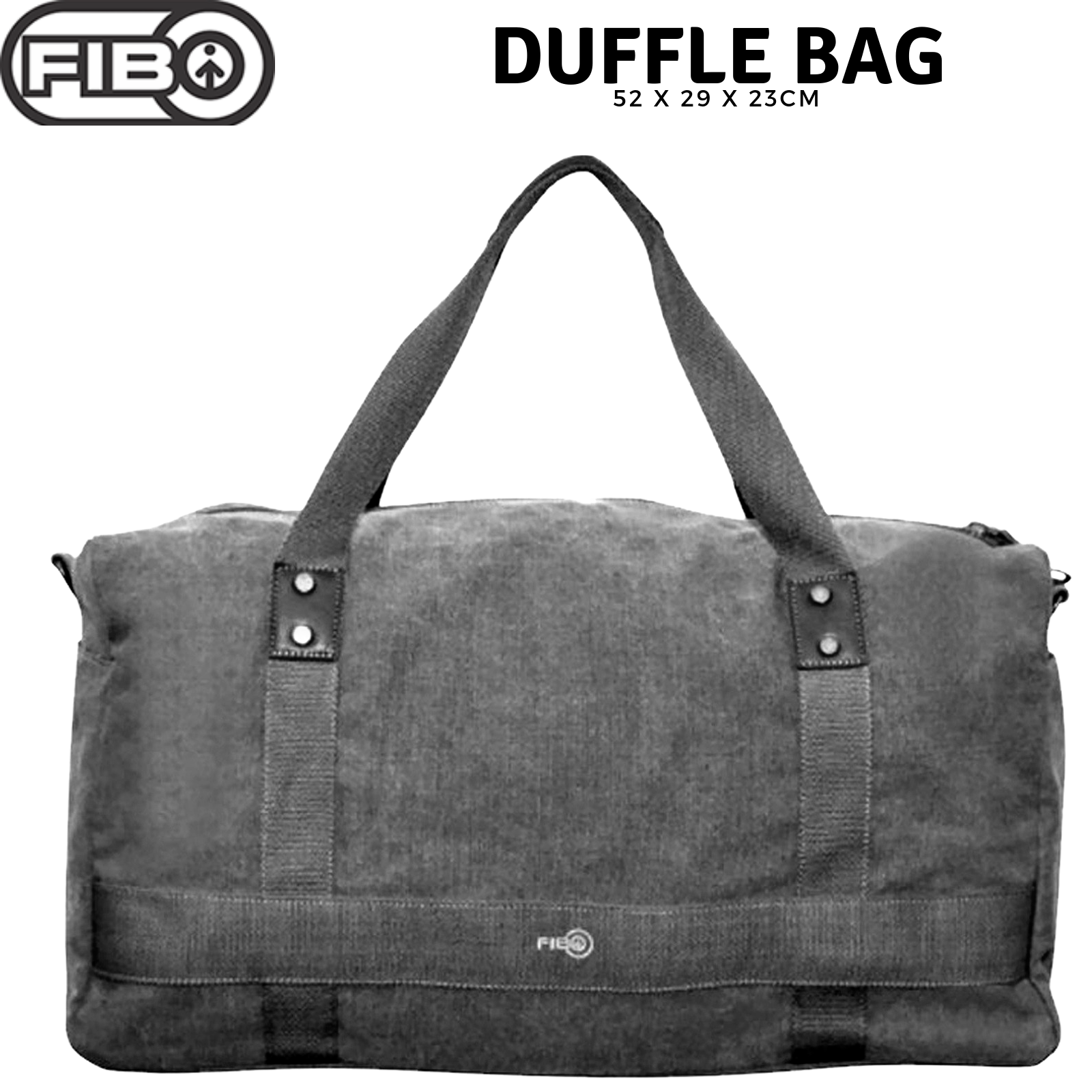 FIB 52cm Canvas Travel Duffle Bag Casual Duffel - Black Price