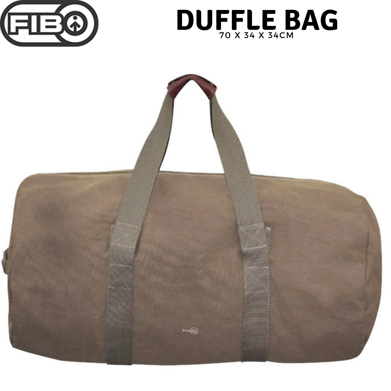 FIB 70cm Canvas Duffle Bag Travel Heavy Duty Large Sports Gym Work - Khaki Price