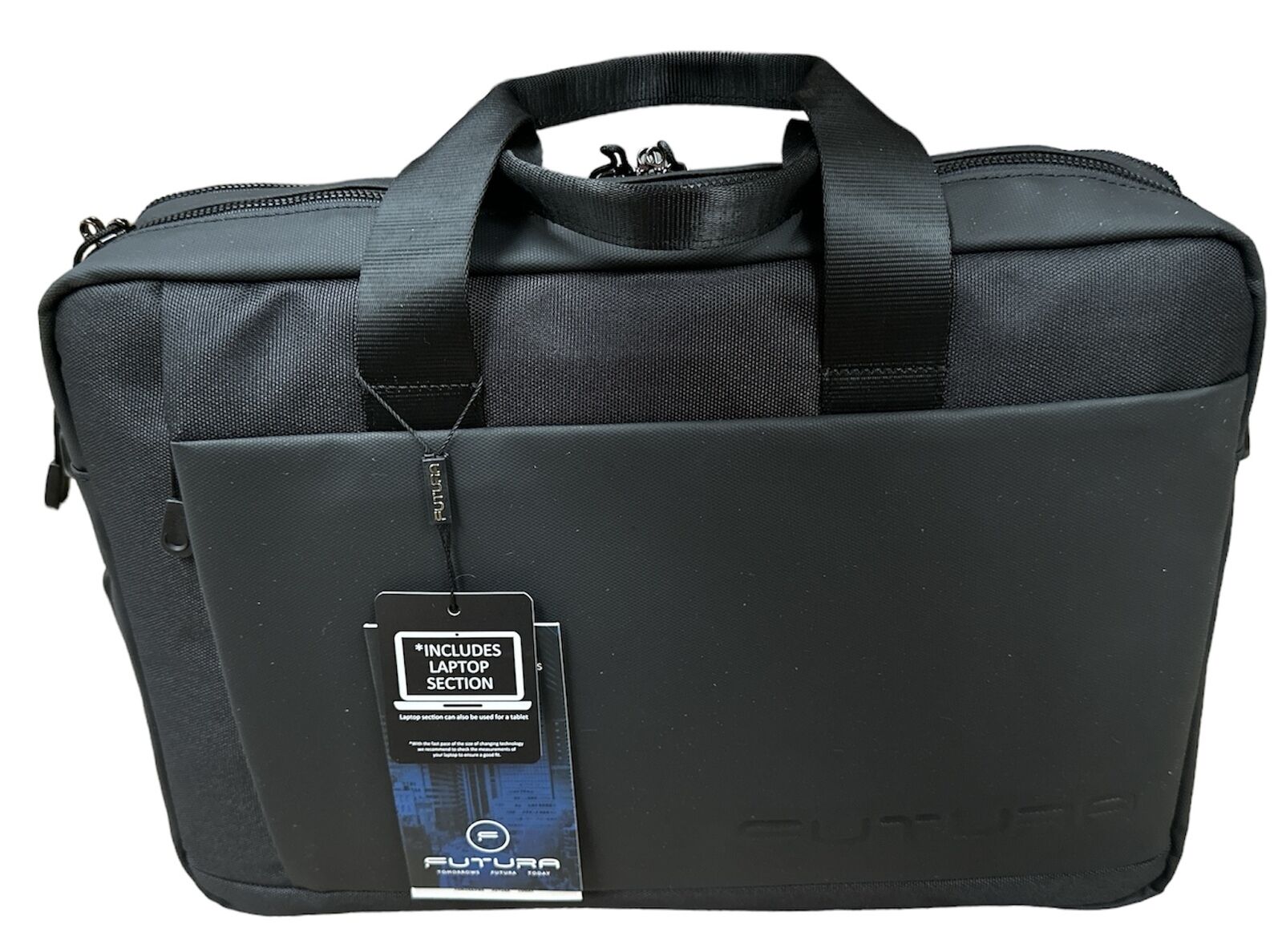 15" Futura Laptop Computer Bag Travel Work Messenger Bag w/USB Port - Black Price