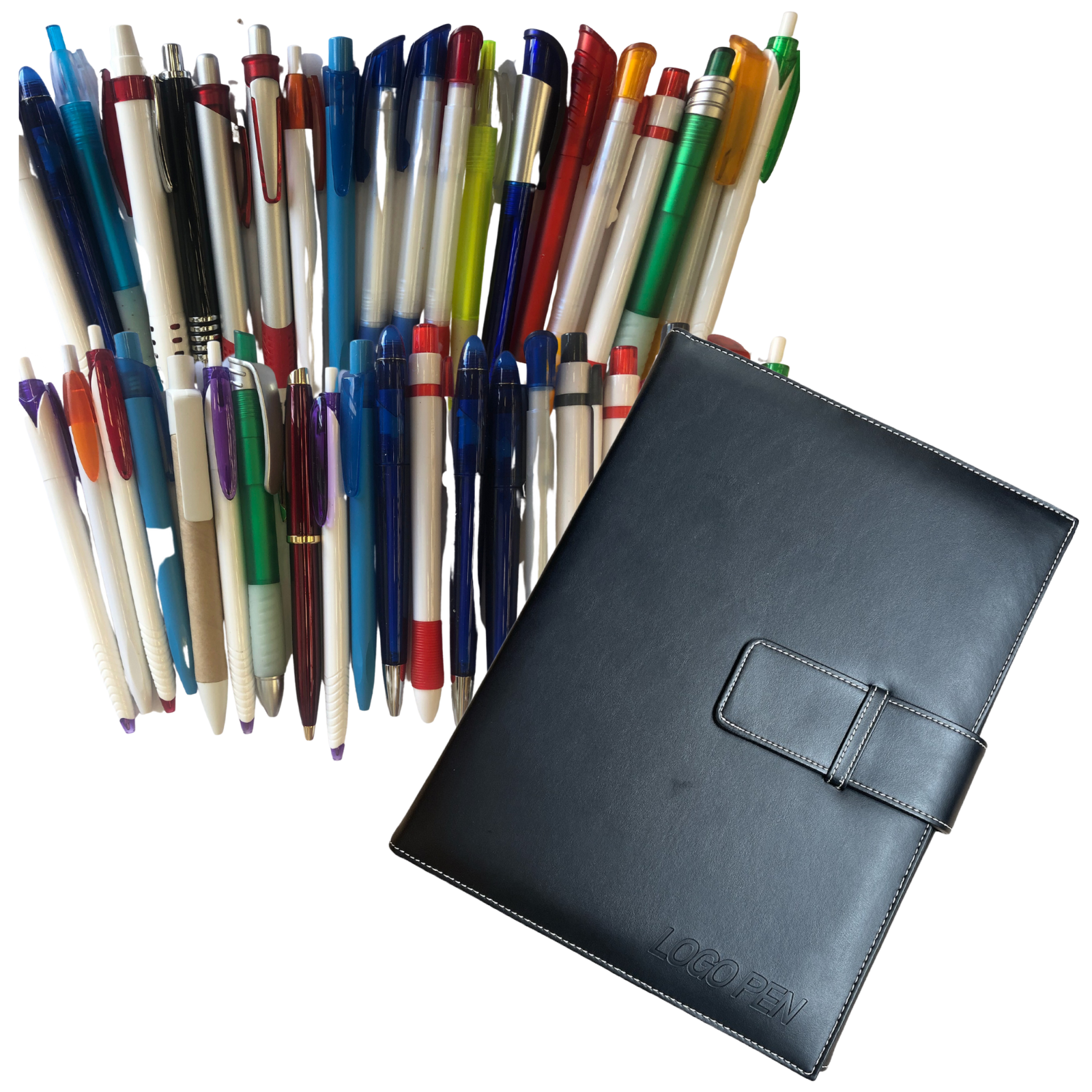 114x Ball Point Pen + Pens Holder Folder Gift School Office Business Price