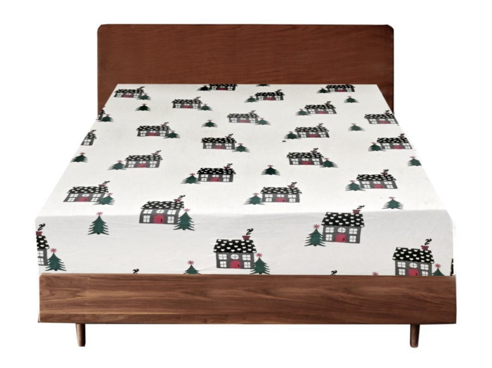 Queen Luxury 100% Cotton Flannelette Fitted Bed Sheet Xmas Flannel - Beige Price