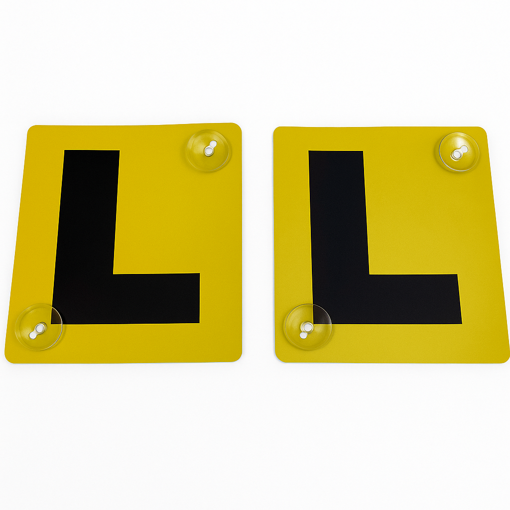 2x LEARNER L PLATES Stay-Put Suction Disks Car Window Signs VIC WA Price