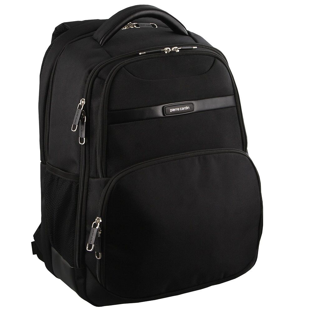 30L Pierre Cardin Large Backpack Bag w Laptop Sleeve Travel Luggage RFID - Black Price