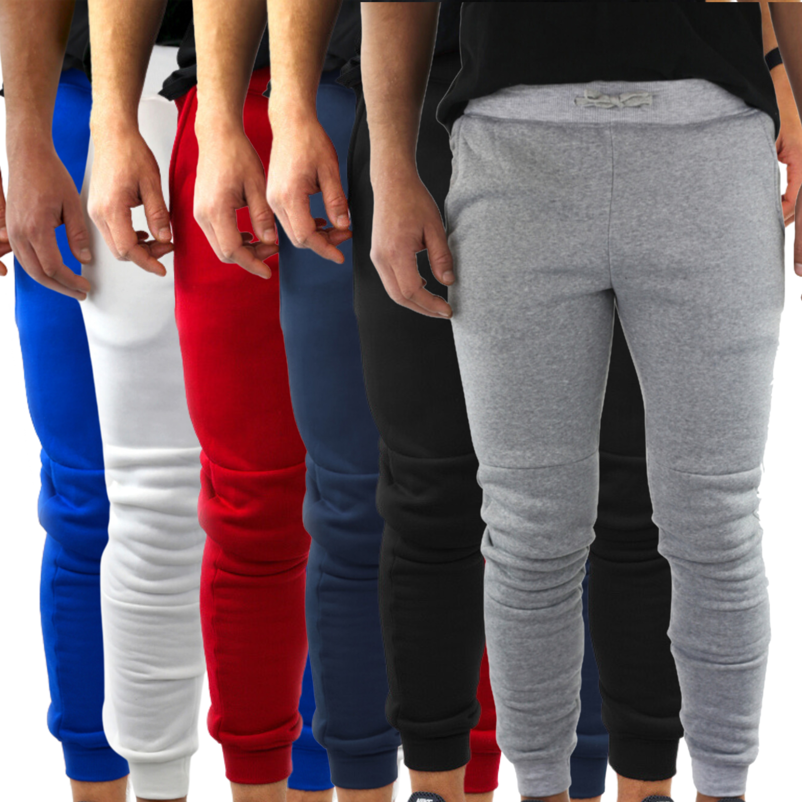 3x Mens Fleece Skinny Track Pants Jogger Gym Casual Sweat Warm - Assorted Colours - XL Price