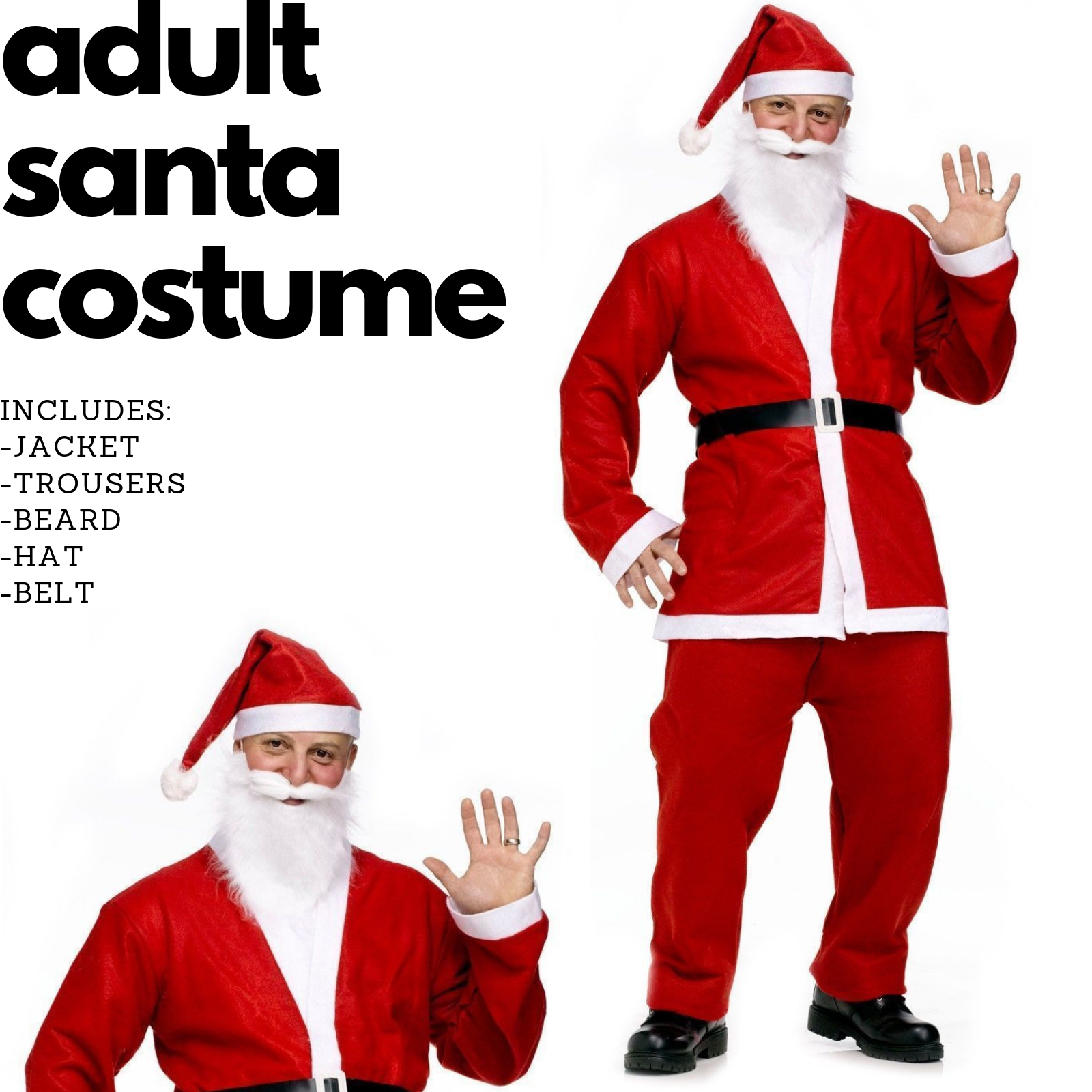 ADULT SANTA CLAUS COSTUME Suit Father Xmas Party Outfit Father Christmas Price