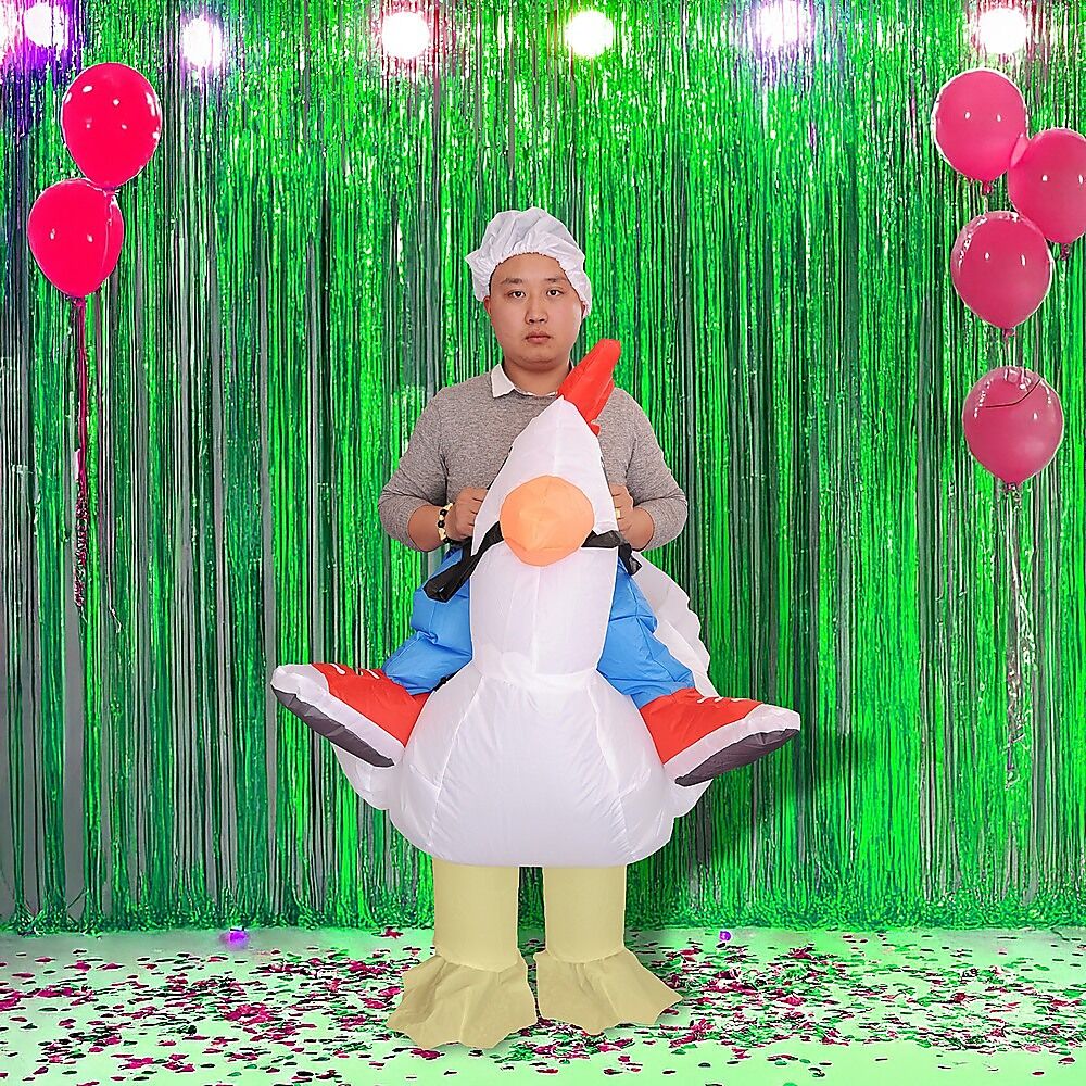 CHICKEN Fancy Dress Inflatable Suit - Fan Operated Costume Price