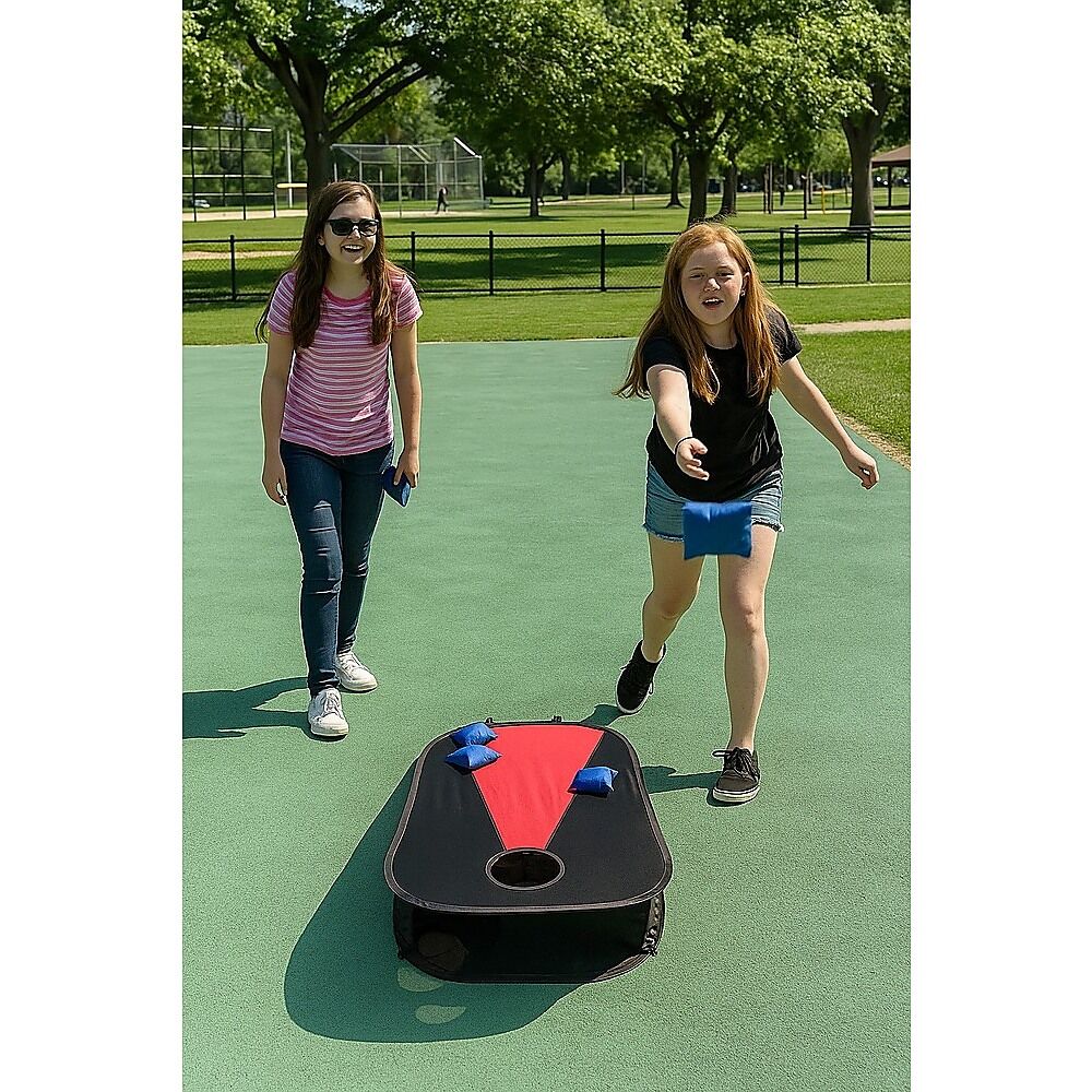 Collapsible Portable Corn Hole Boards With 8 Cornhole Bean Bags, Carry Case Price