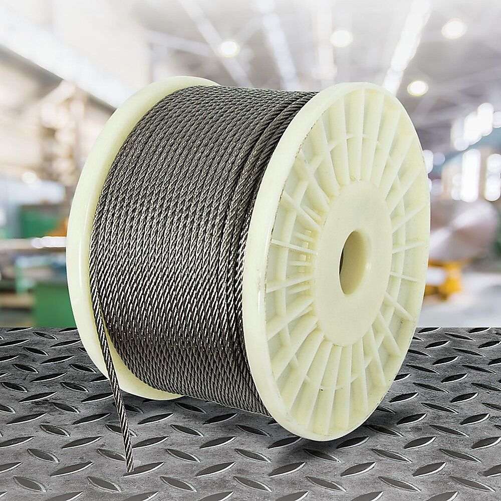 50M 316 Marine Stainless Steel Wire Rope Cable Decking Balustrade Rigging 7x19 4mm Price