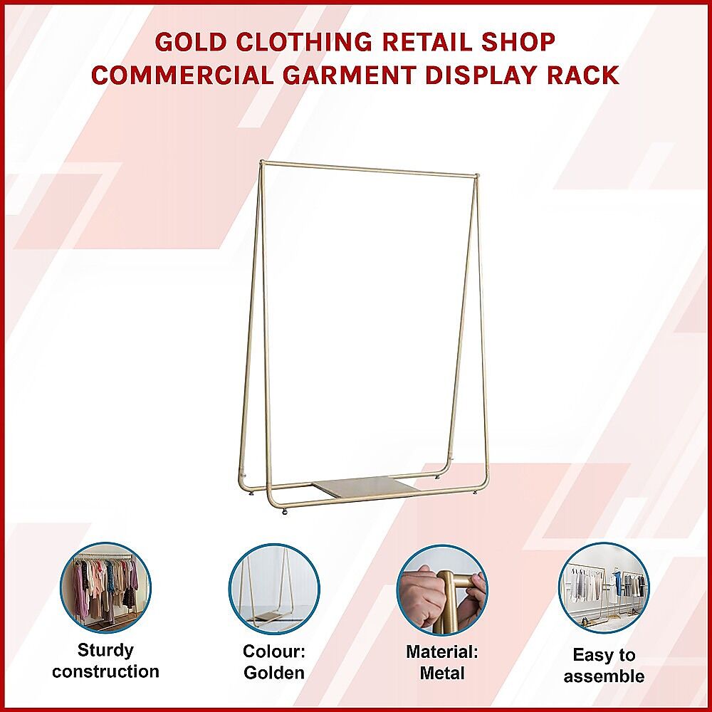 Gold Clothing Retail Shop Commercial Garment Display Rack Price