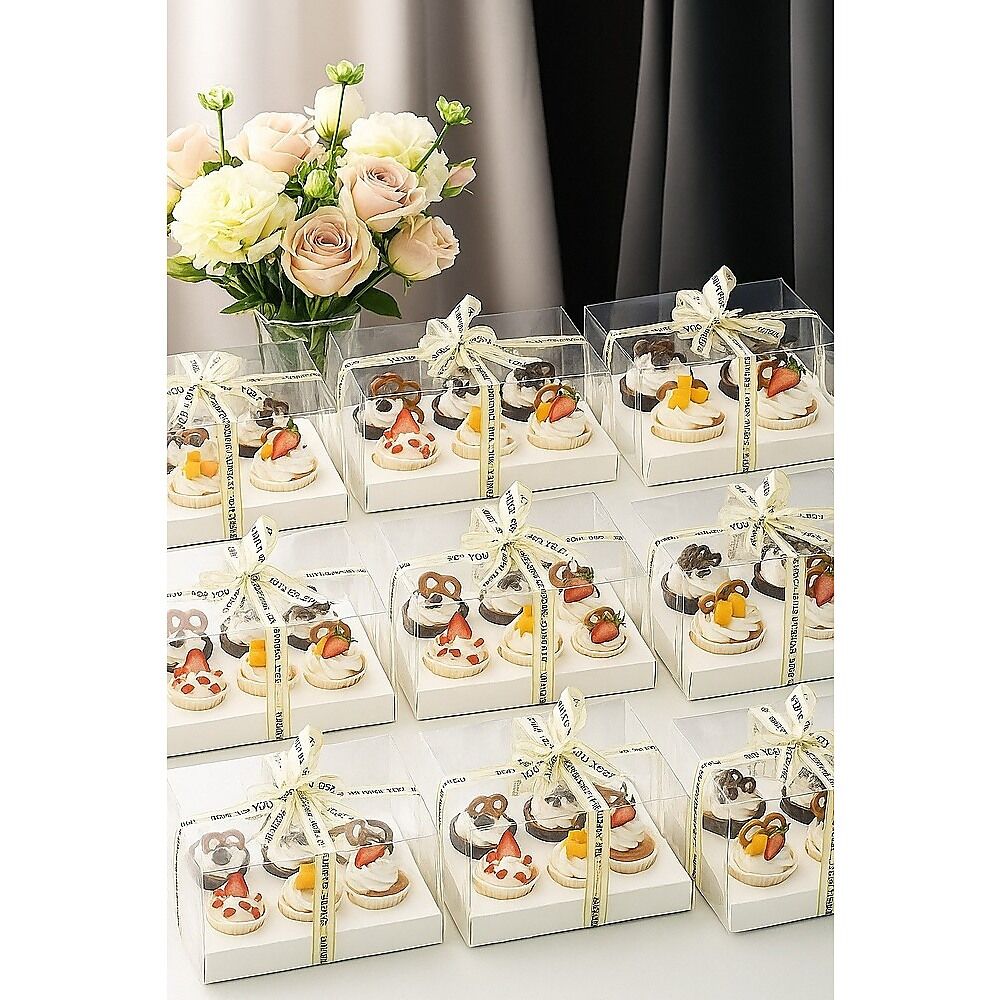10Pcs Clear Dessert Boxes Cupcake Packing Boxes Bakery Cake Wrapping Boxes Price