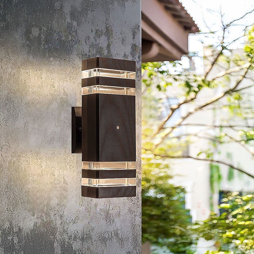 Modern 12" LED Up Down Wall Light dual Lamp Fixtures Outdoor Dusk to Dawn Sensor Price
