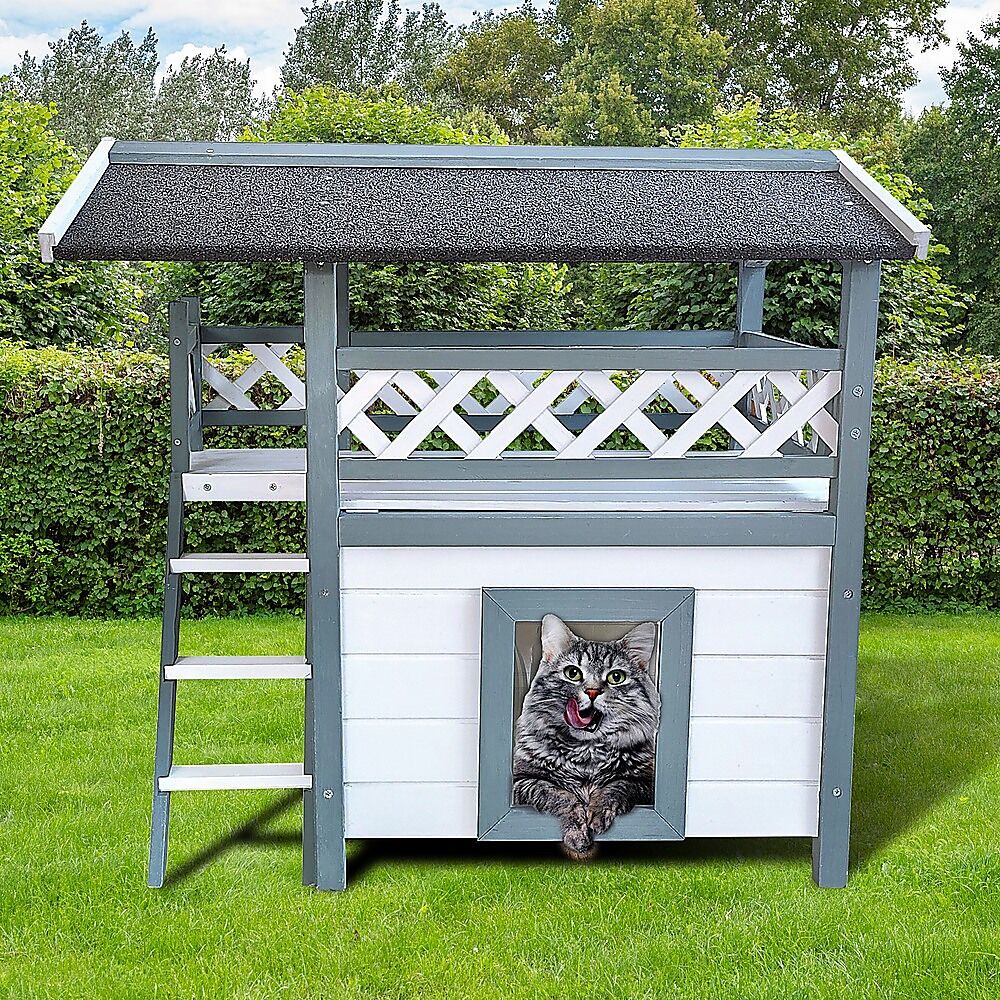 Cat House Weatherproof 2-Story Indoor Outdoor Wooden Shelter Bitumen Roof Price