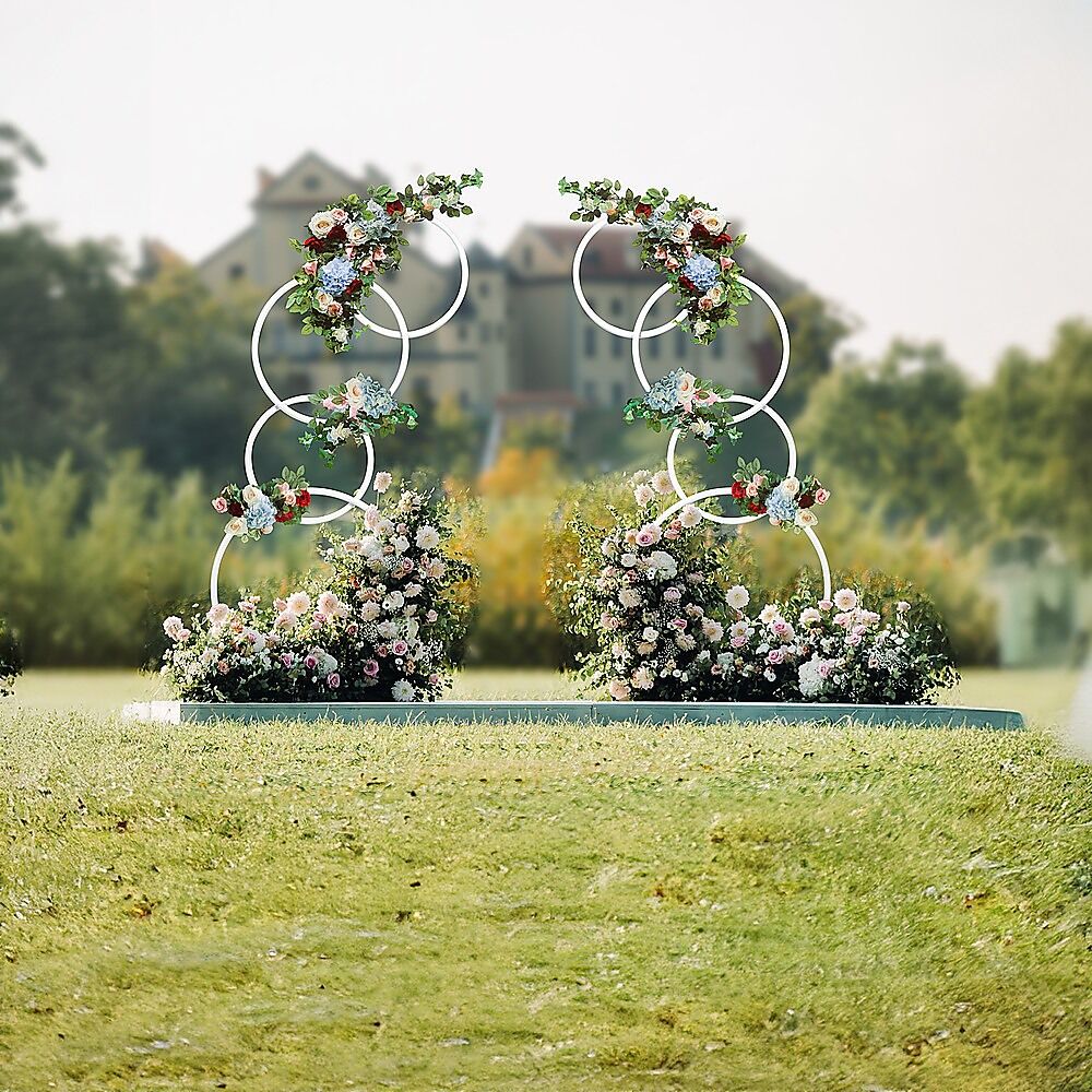 2pcs Round Wedding Arch Backdrop Rings Loops Flower Balloon Lawn Row Stand Price