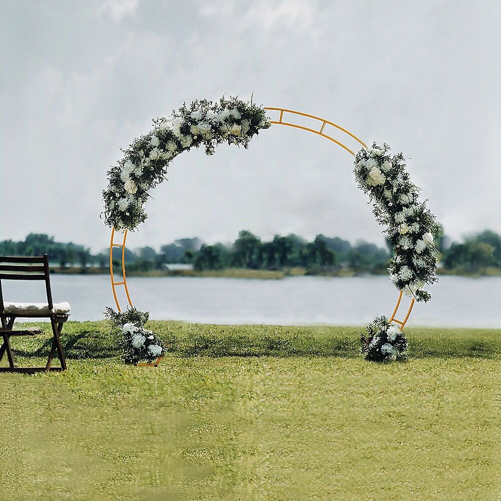 260cm Gold Metal Wedding Arch Round Balloon Birthday Party Price