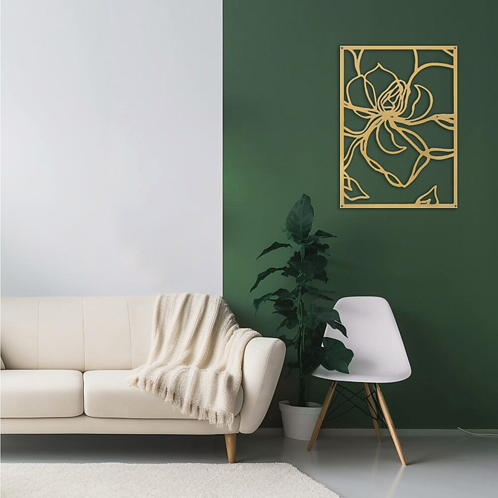 3 Piece Gold Flower Metal Wall Decor Abstract Floral Aesthetic Set of 3 Price