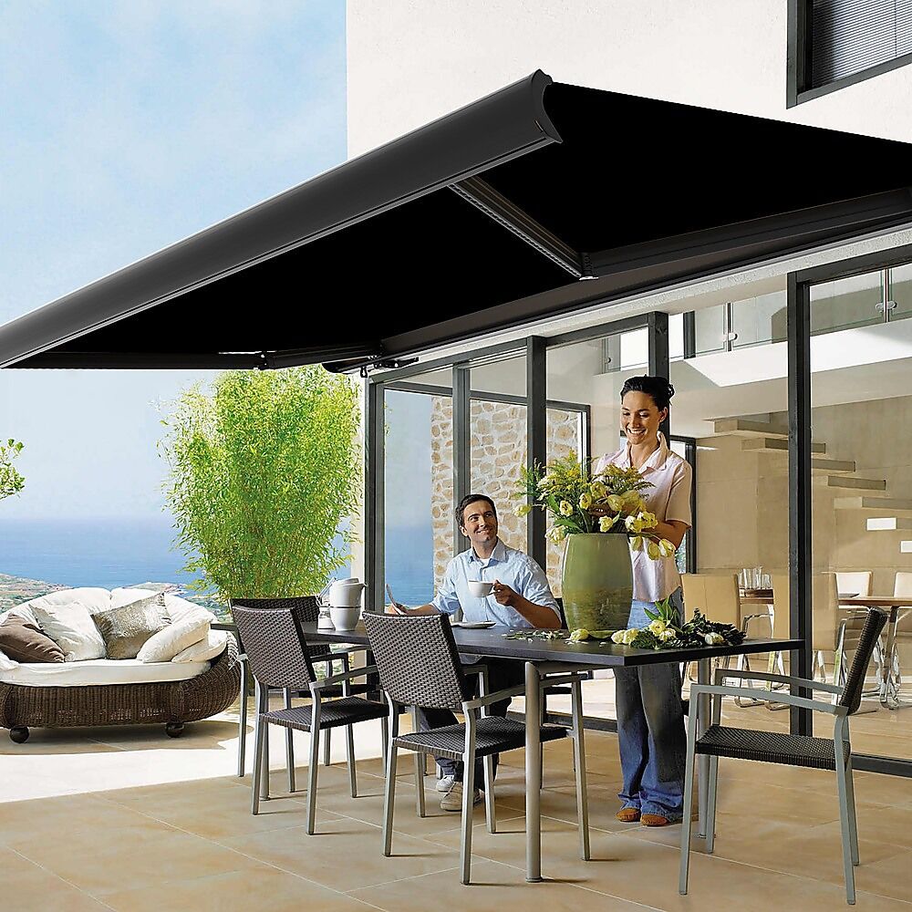 5.0m x 3.0m Retractable Folding Arm Awning Heavy Duty Full Cassette Motorised Price