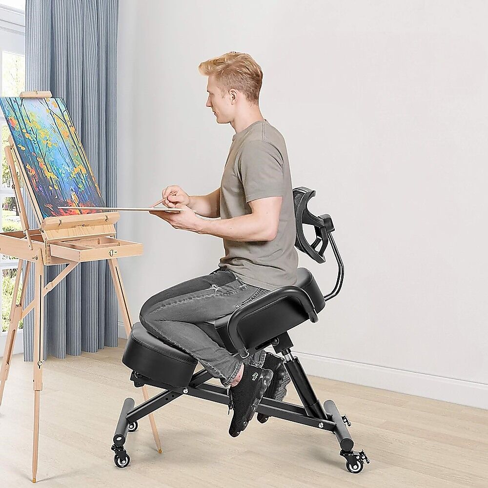 Ergonomic Kneeling Posture Chair with Backrest Adjustable Height and Casters Price