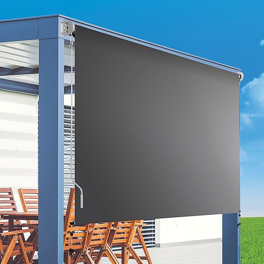 Retractable Straight Drop Roll Down Awning Garden Patio Screen 2.1X2.5M Price