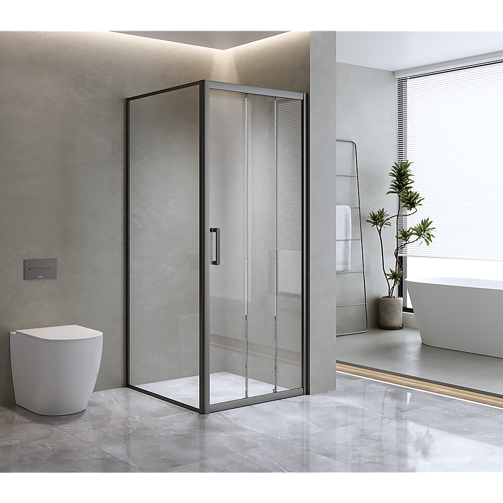 40mm Adjustable Contemporary Corner Sliding Chrome Shower Screen 86x80cm Price