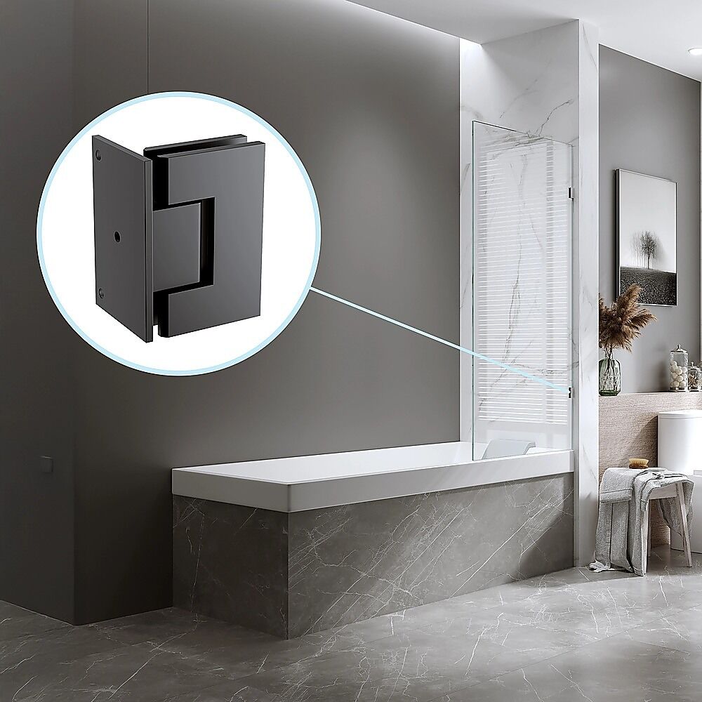 70cm Frameless Swing Bath Panel with Black Hardware Price