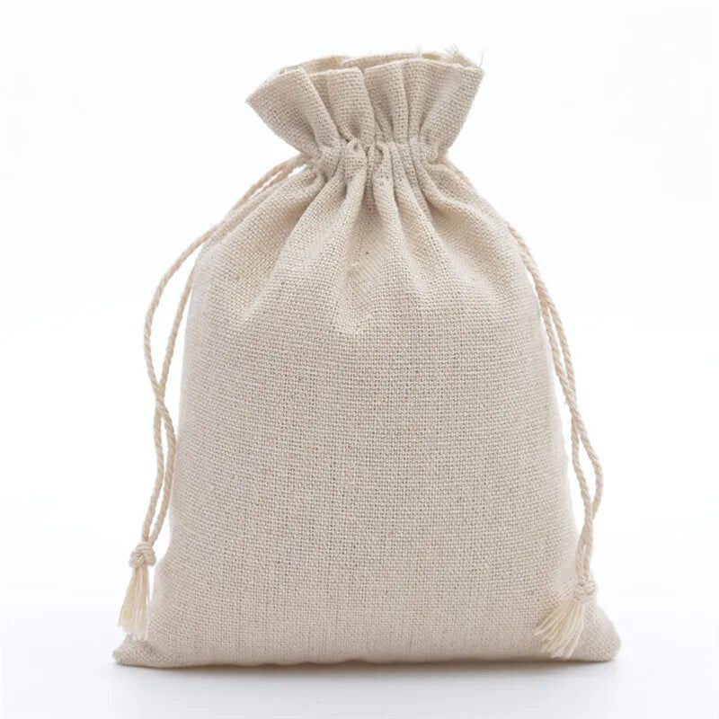 10-Piece Cotton Linen Drawstring Gift Bags Price