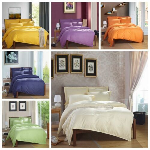 100% cotton Premium Doona Duvet Quilt Cover Set with Soft Pillowcases - yellow-Double Price