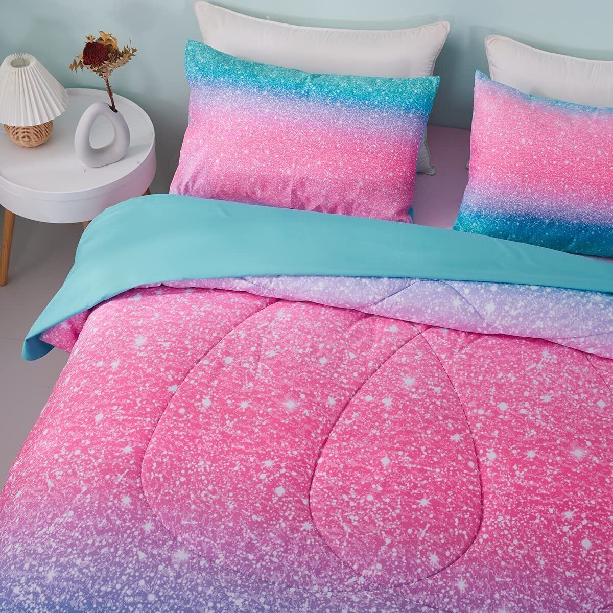 Marble Gradient Comforter Set, King Size, Quilted Bedding with Pillowcases Price