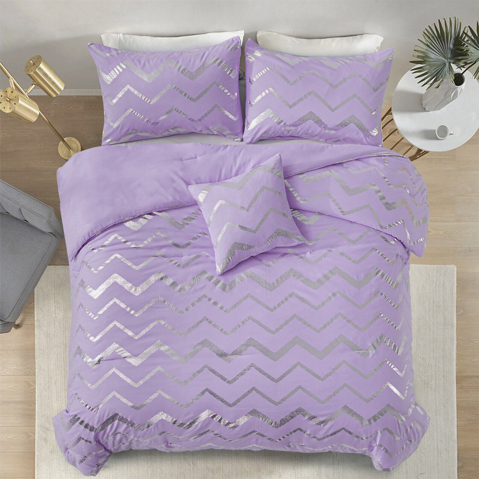 Soft Purple Comforter Set, King Size, Cozy 3-Piece Bedding with Pillowcases Price