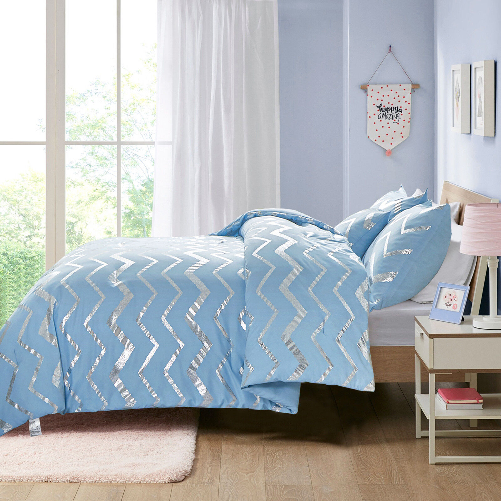 Metallic Print Comforter Set, King Size, Chic 3-Piece Bedding with Pillowcases Price